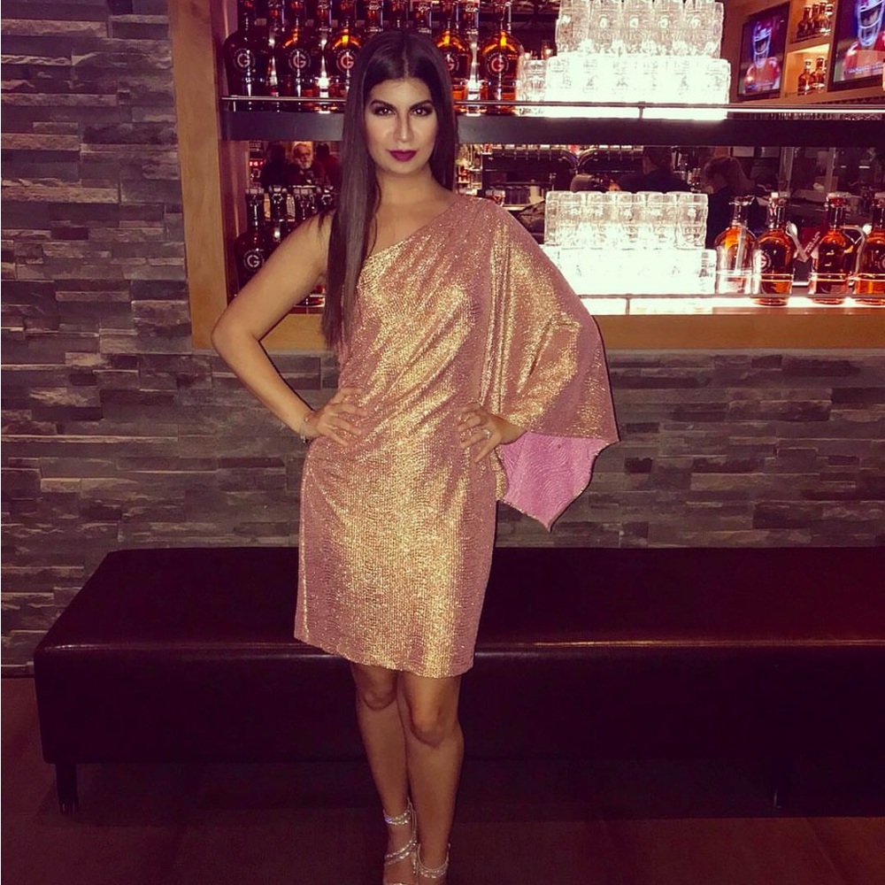 Hailey Glittering Gold Dress